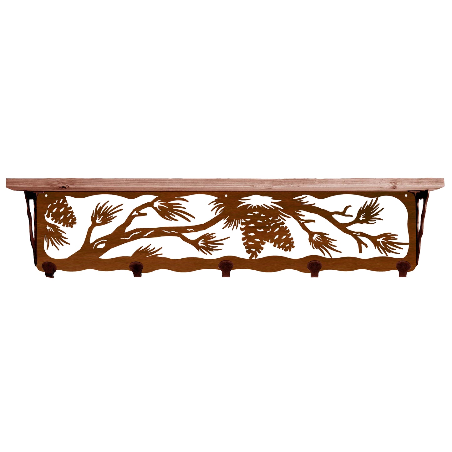 Pine Cone 34" Coat Hook Shelf