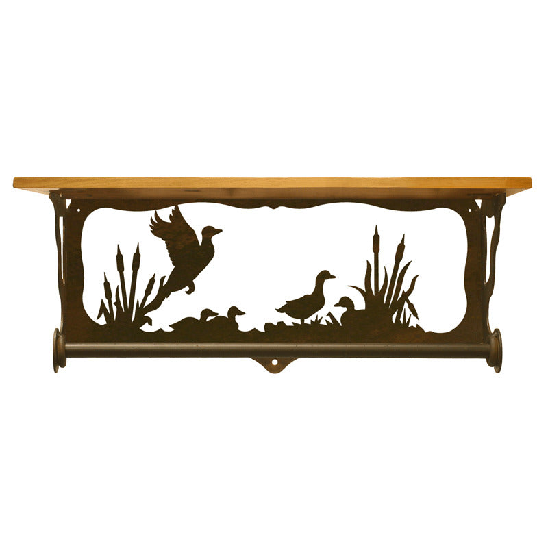 Ducks in Cattails 20" Hand Towel Bar Shelf