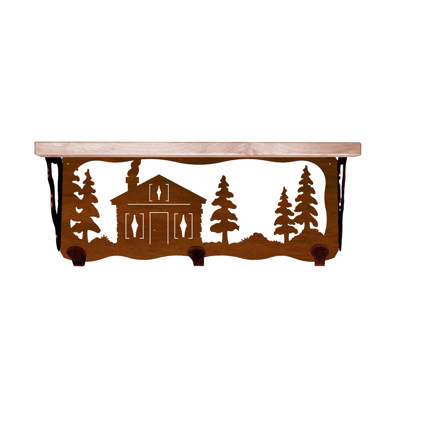 Cabin in the Pines 20" Coat Hook Shelf