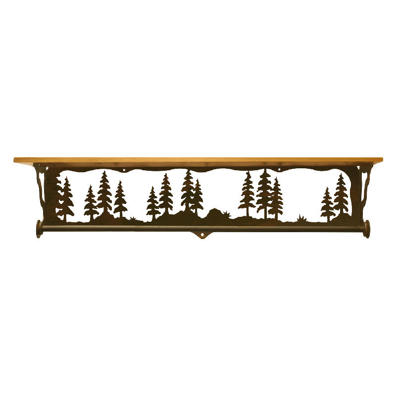 Pine Forest 34" Towel Bar Shelf