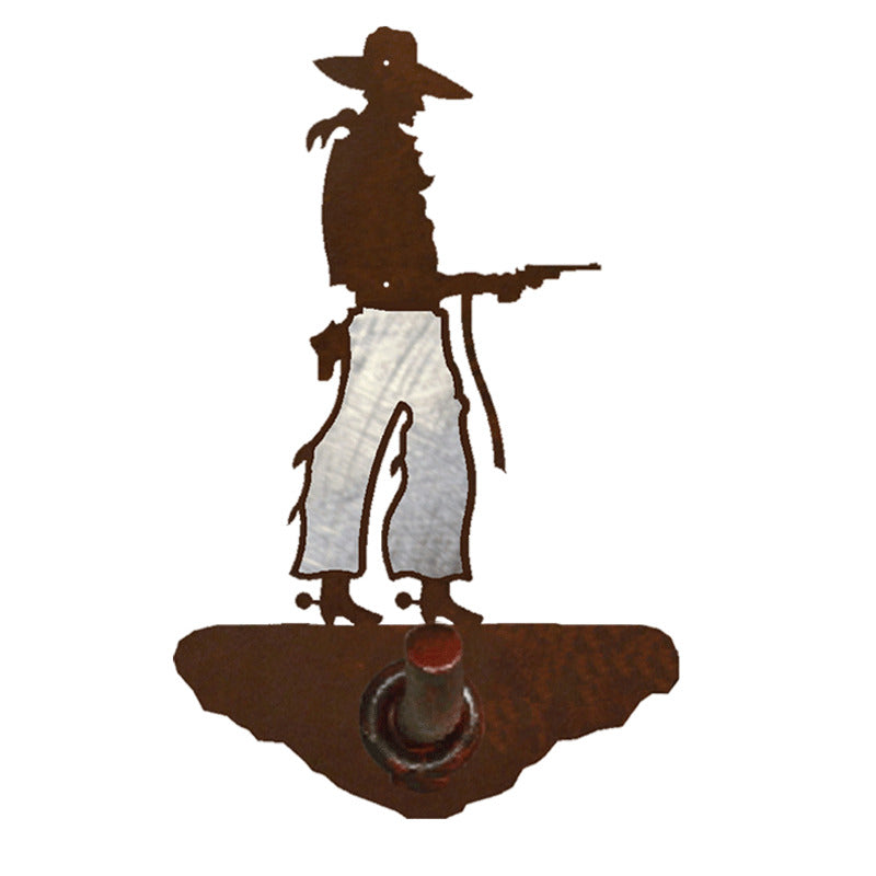 Pistol Cowboy Robe Hook Burnished