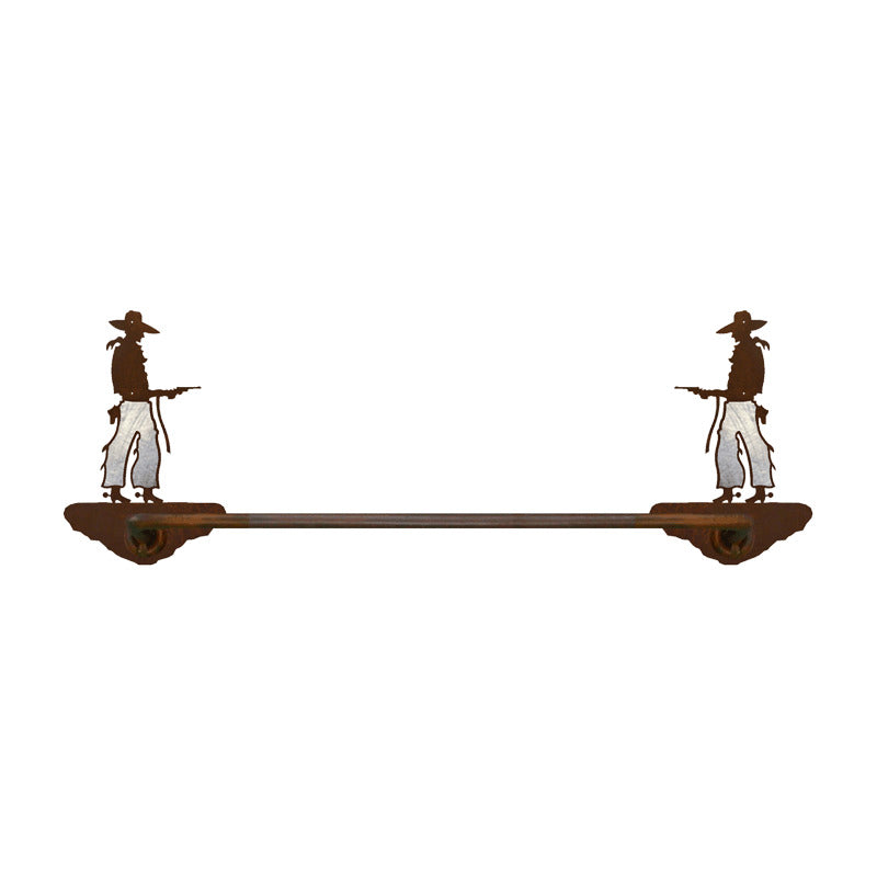 Pistol Cowboy Hand Towel Bar Burnished