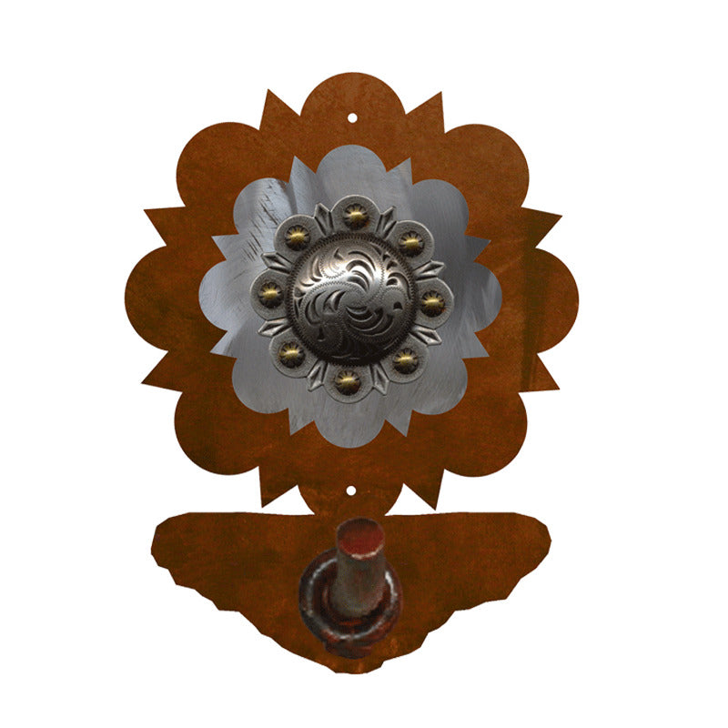Round Silver Pico Concho Robe Hook