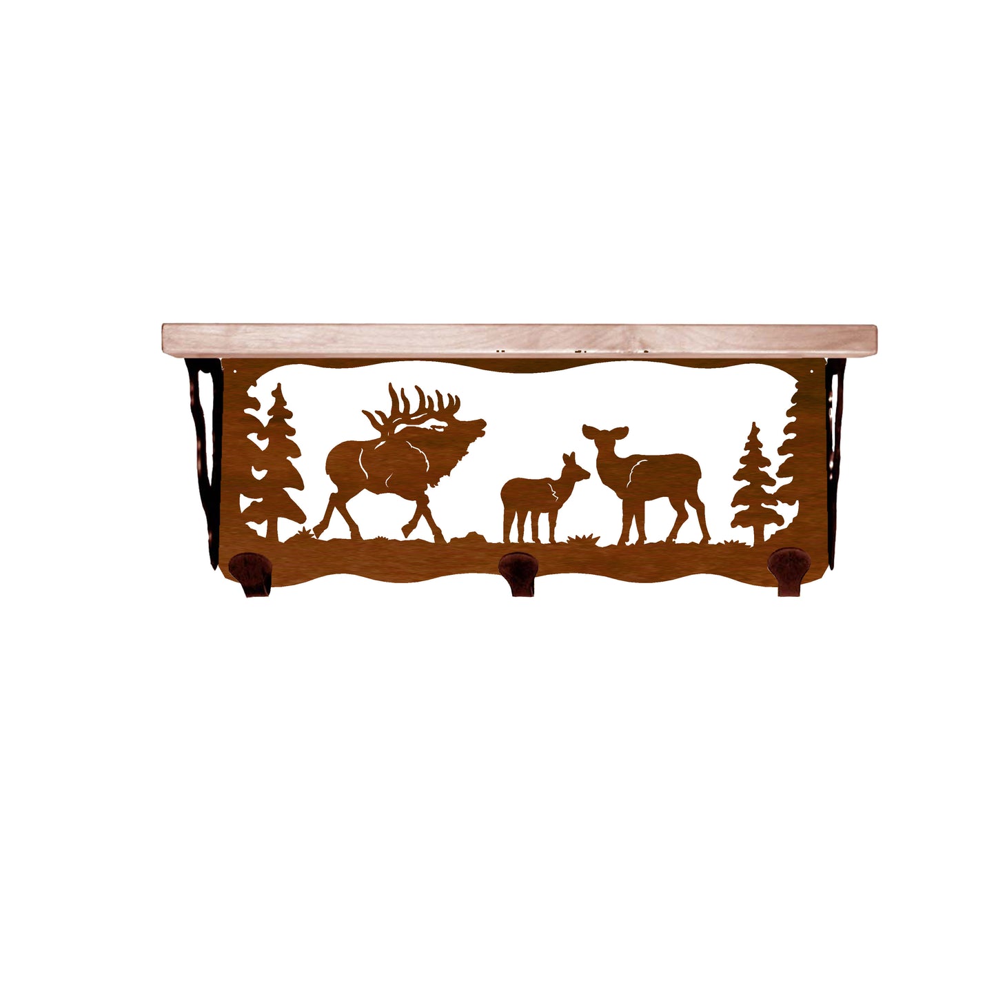 Elk Family 20" Coat Hook Shelf