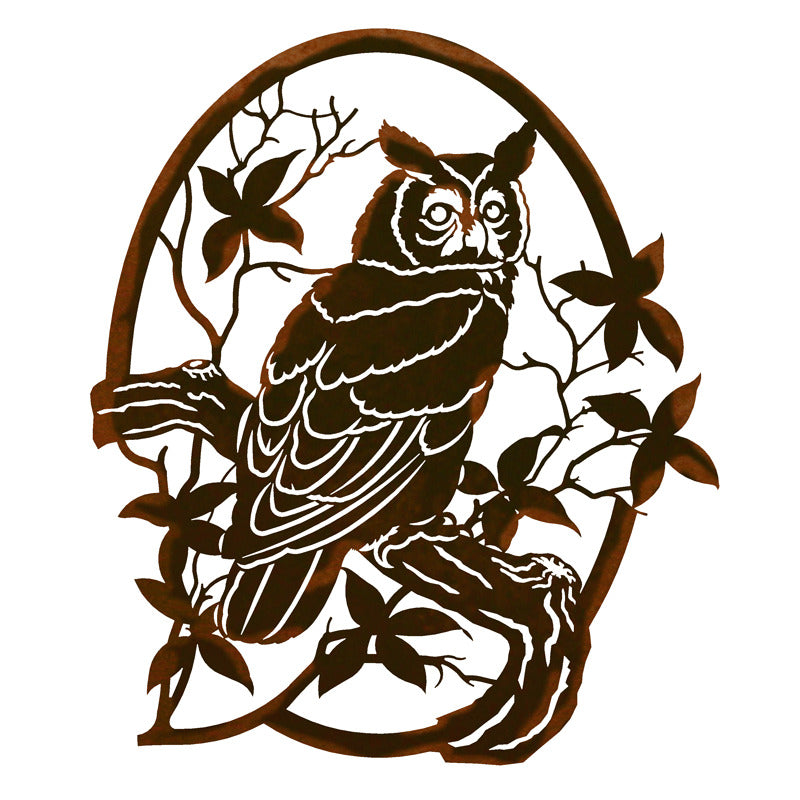 Horned Owl 26" Oval Wall Art