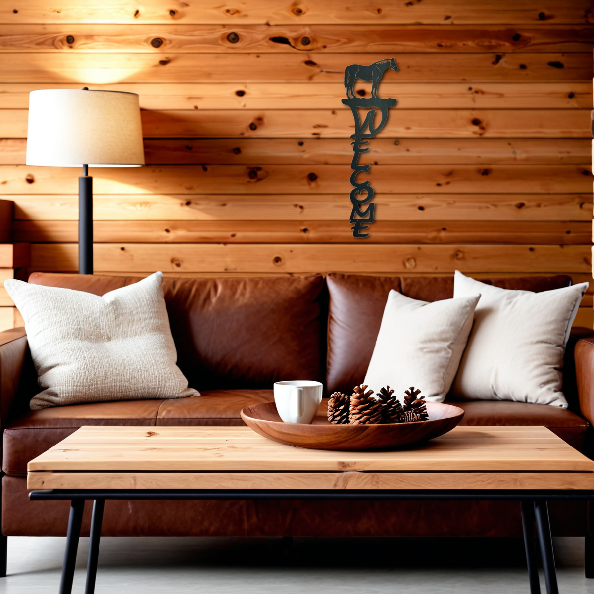 Bay Horse Vertical Welcome Sign