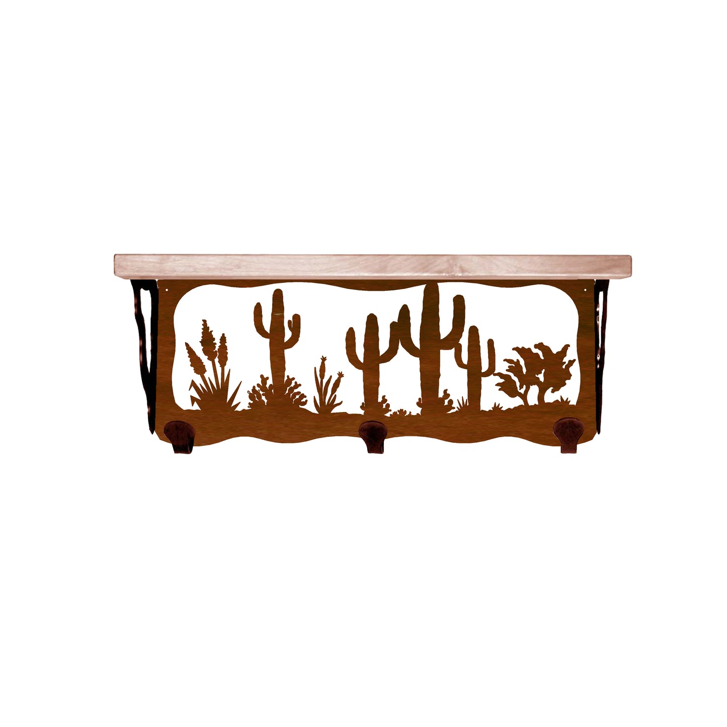 Desert Scene 20" Coat Hook Shelf