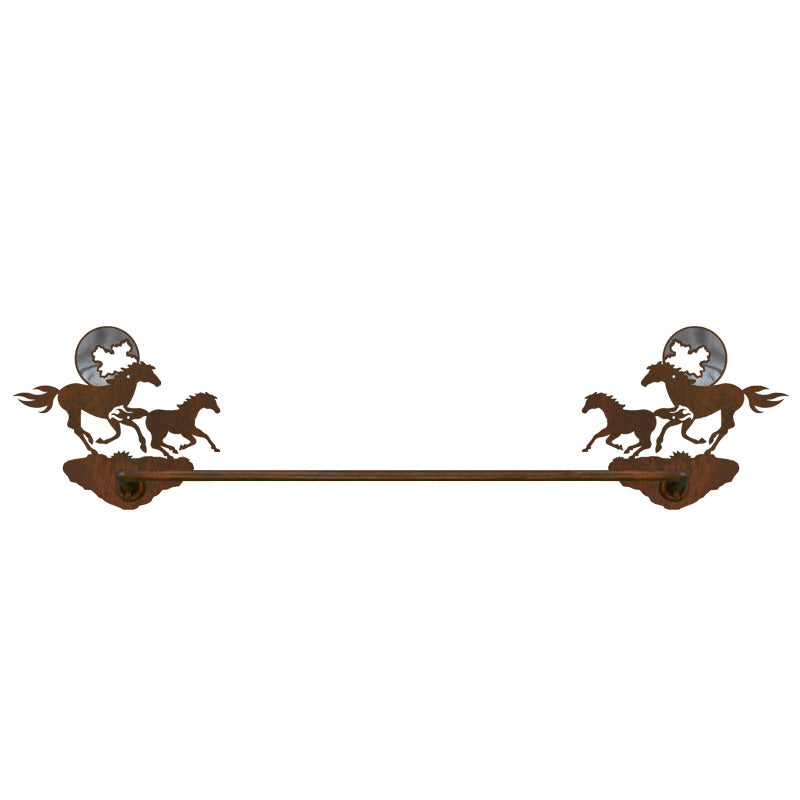 Horse Hand Towel Bar Burnished