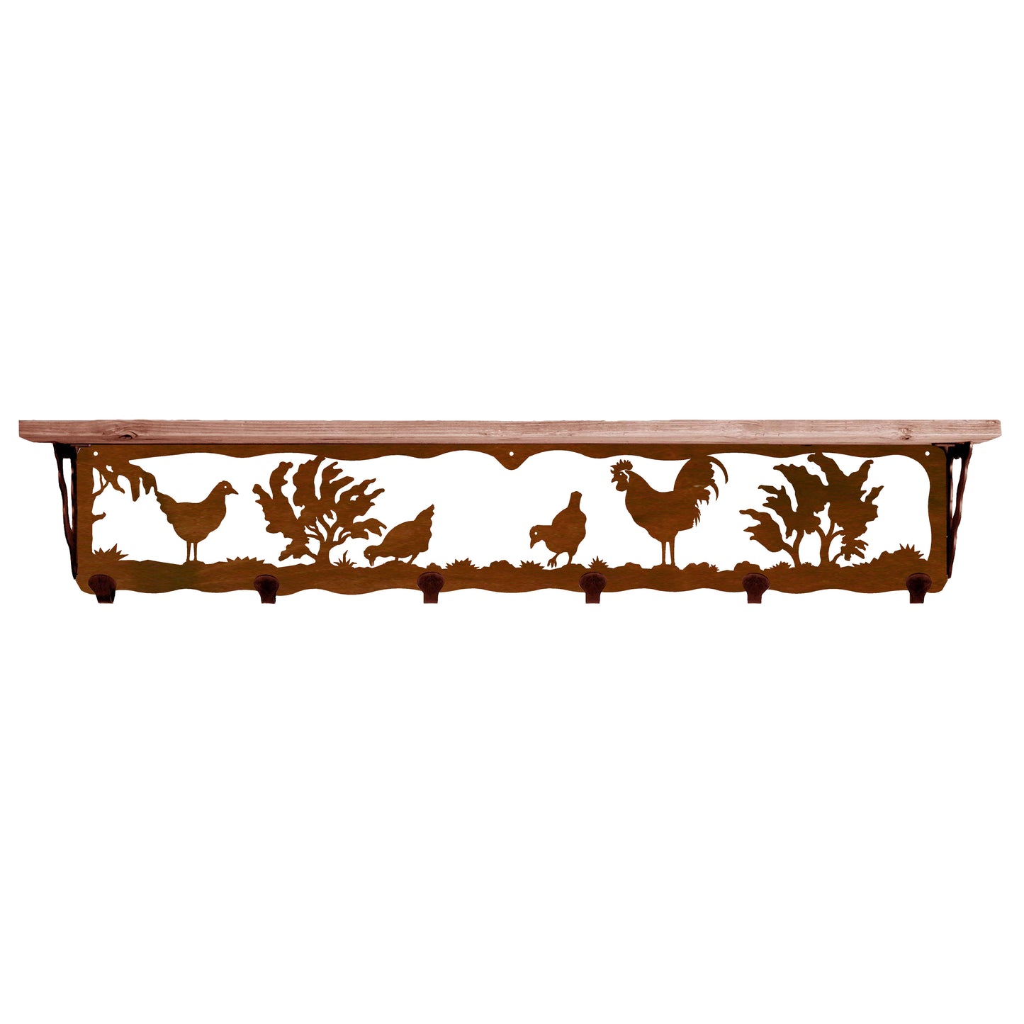 Rooster 42" Coat Hook Shelf