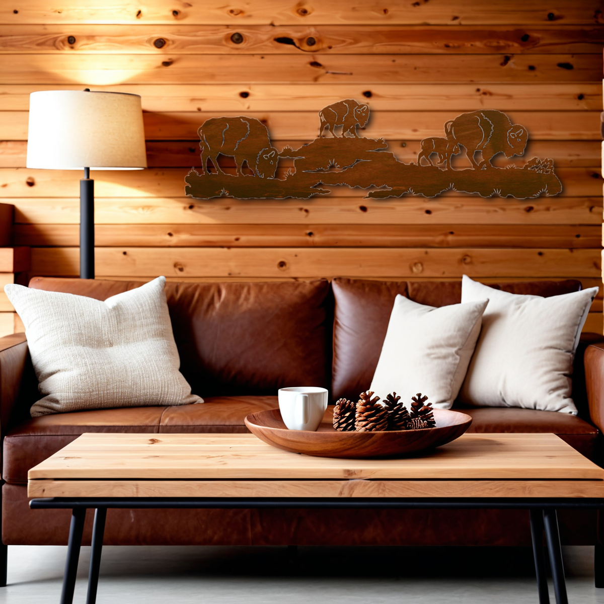 Buffalo Herd Wall Art - 57"