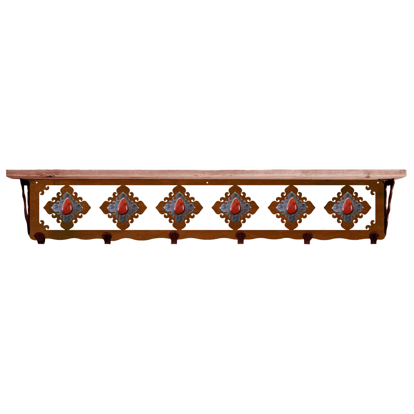 SW-5768 Red Jasper Stone 42" Coat Hook Shelf