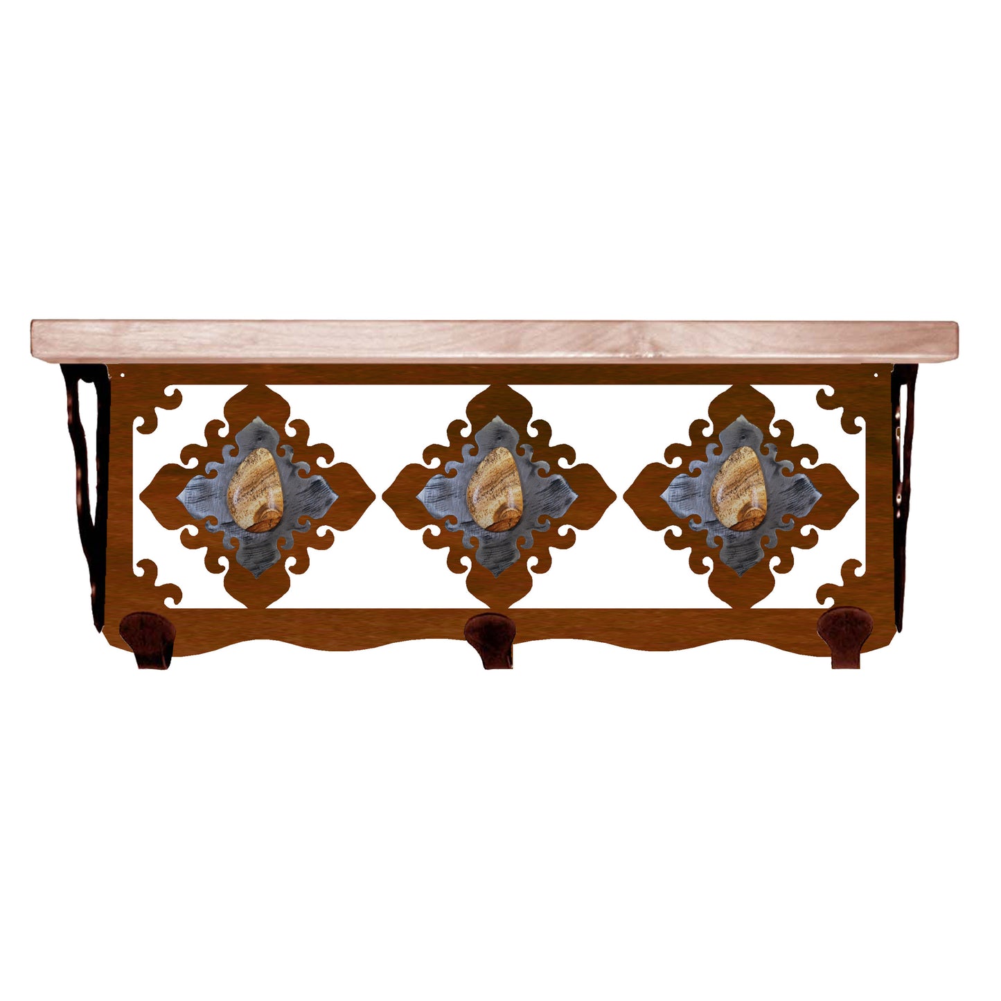 Picture Jasper Stone 20" Coat Hook Shelf