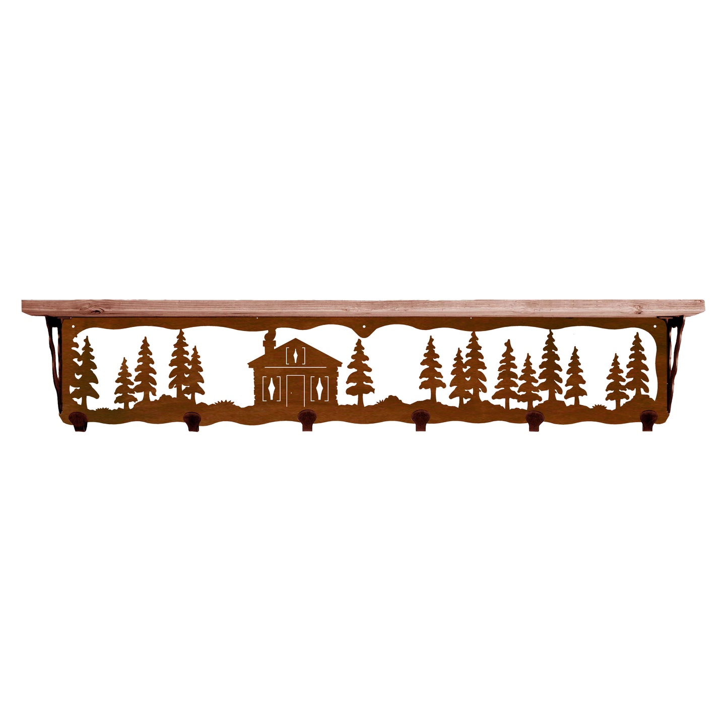 Cabin in the Pines 42" Coat Hook Shelf