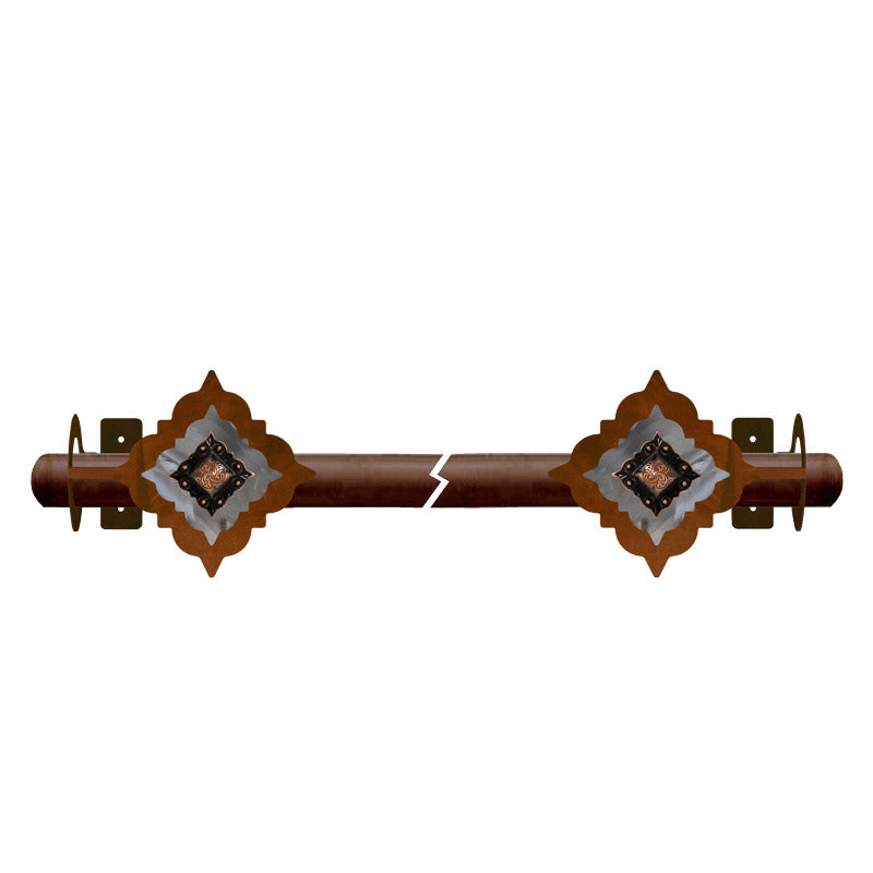 Diamond Copper Concho Rod Brackets Burnished