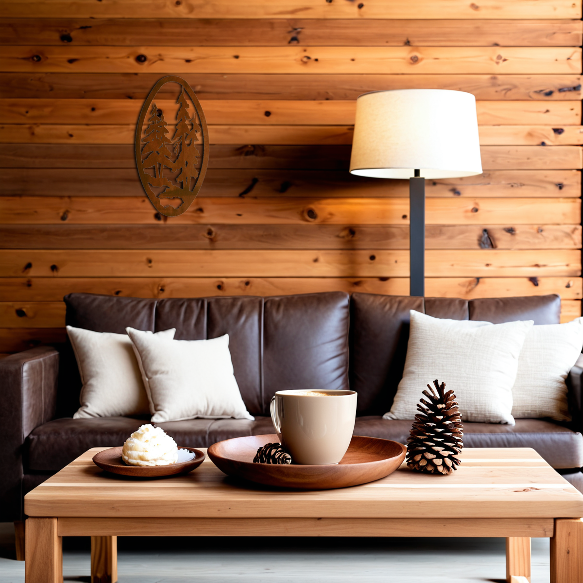 Pine Forest Oval Vertical Wall Art