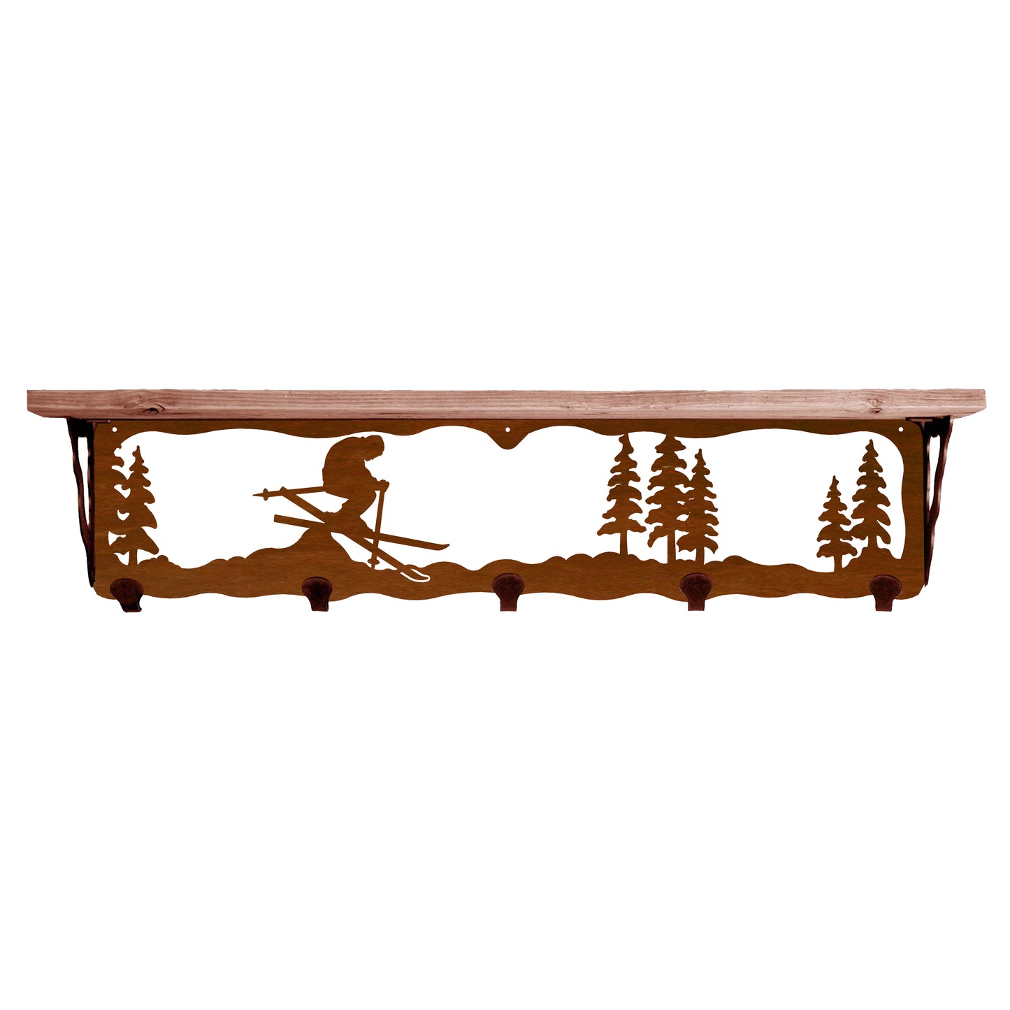 Skier 34" Coat Hook Shelf