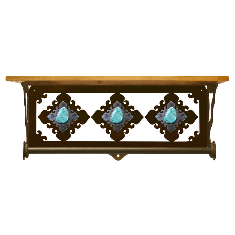 Turquoise 20" Hand Towel Bar Shelf