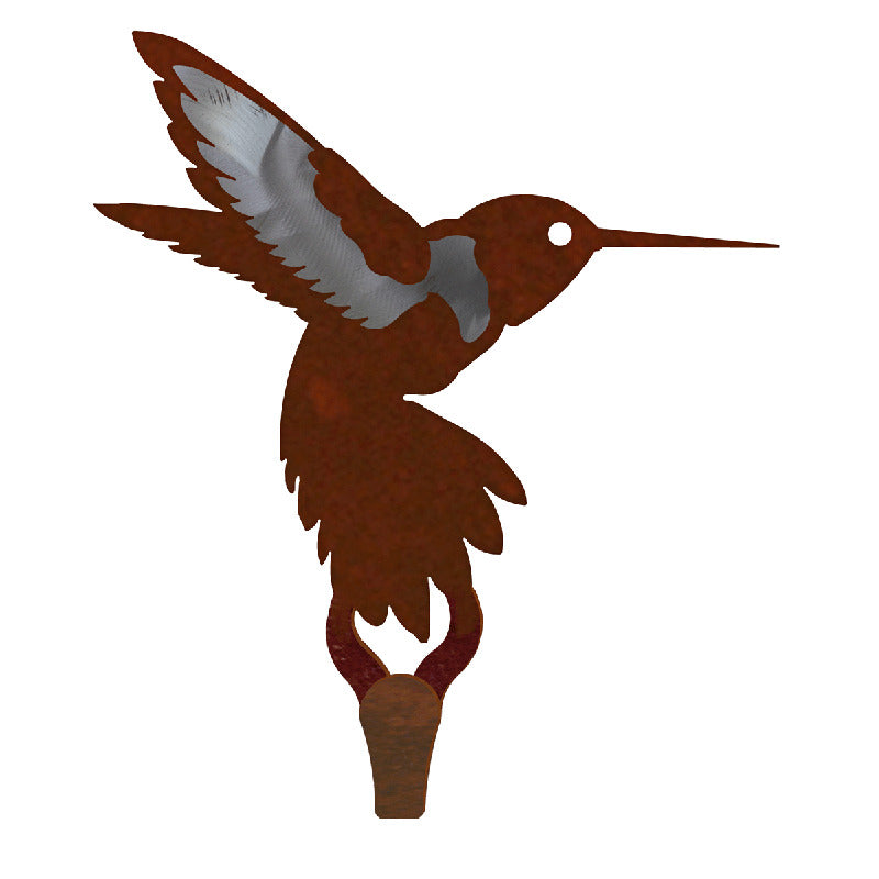 Hummingbird Large Single Coat Hook Burnished