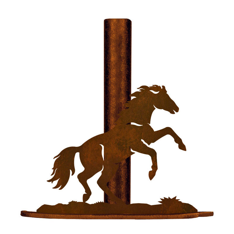 Rearing Horse Paper Towel Stand