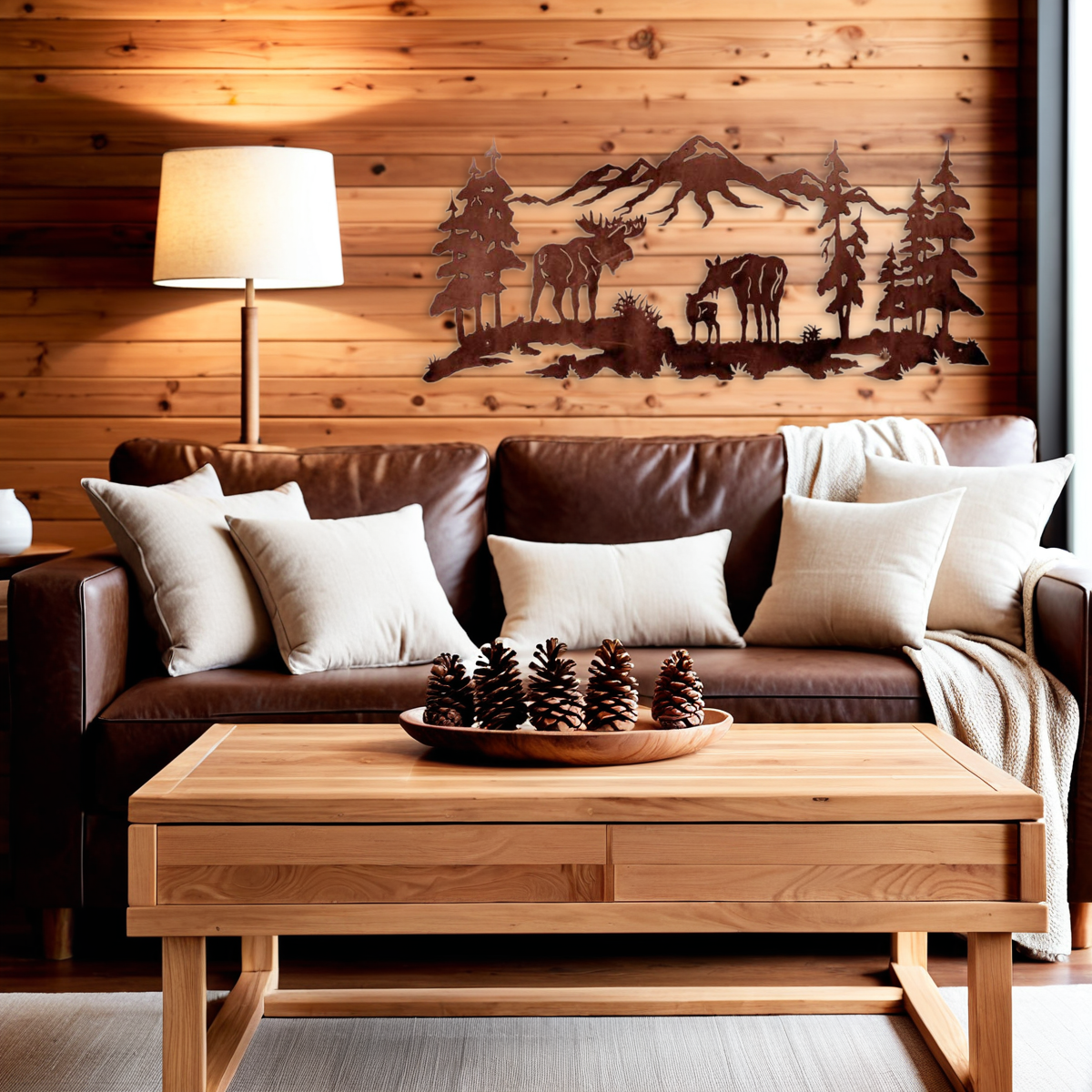 Moose Family Wall Art - 57"