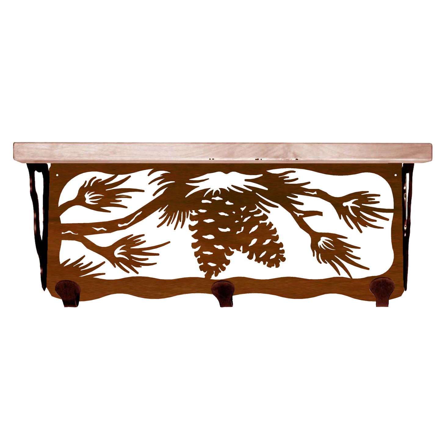 Pine Cone 20" Coat Hook Shelf