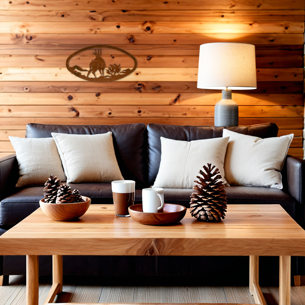 Deer Oval Wall Art Horizontal