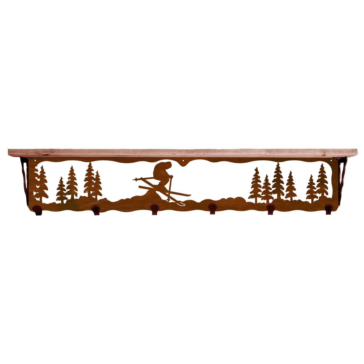 Skier 42" Coat Hook Shelf