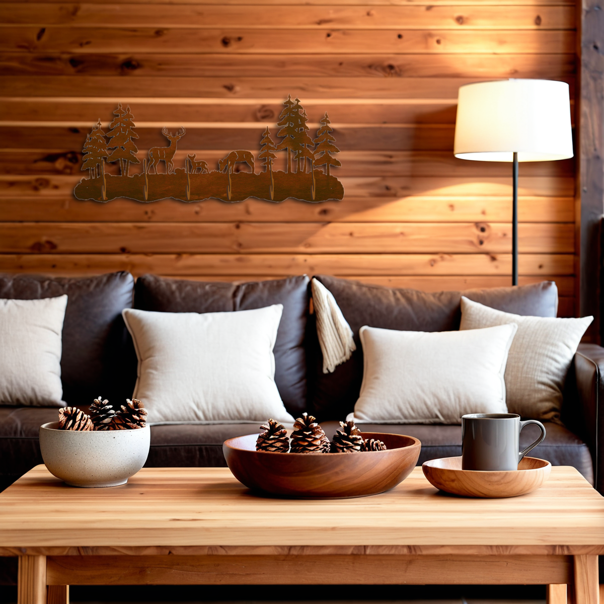 White Tail Deer Famliy Scenic Six Hook