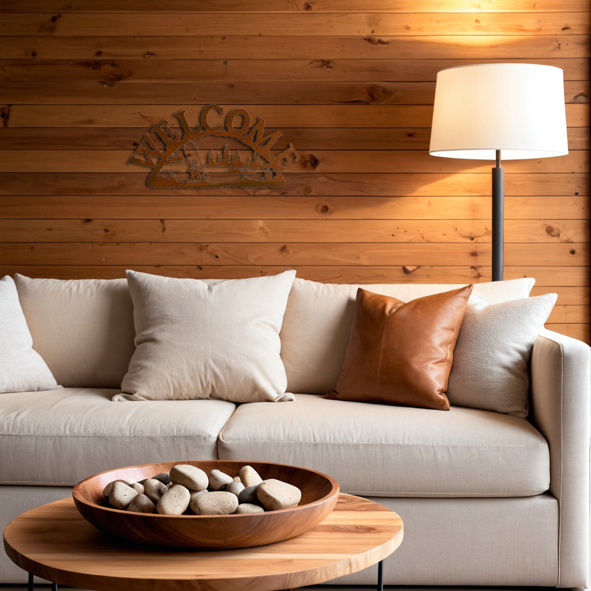 Fly Fisherman Horizontal Welcome Sign