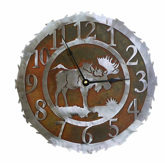 Moose 12" Round Clock