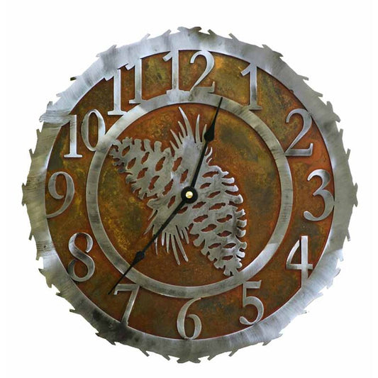 Pine Cone 12" Round Clock