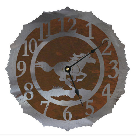 Wild Horse 12" Round Clock