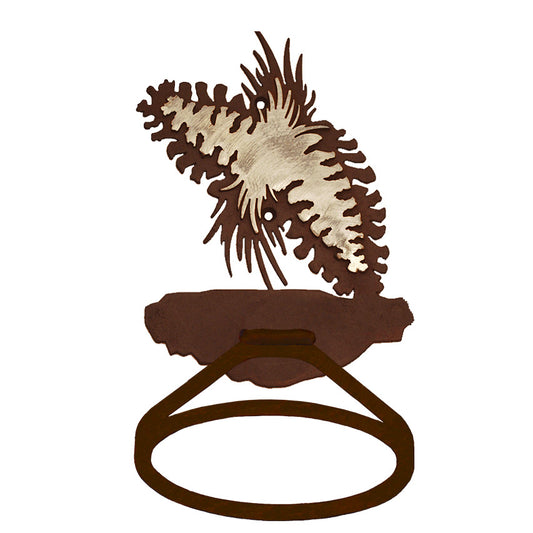 Pine Cone Towel Ring Burnished
