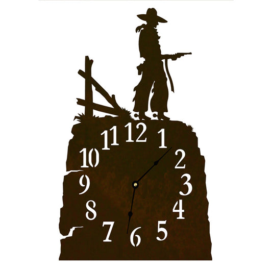 Pistol Cowboy Table Clock