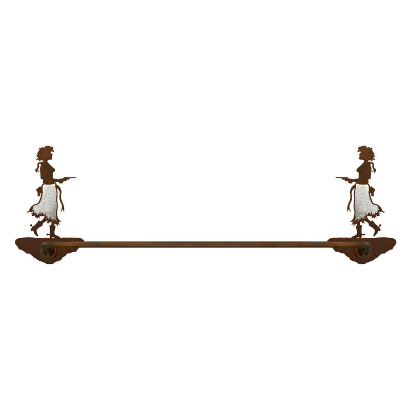 Pistol Cowgirl Towel Bar Burnished