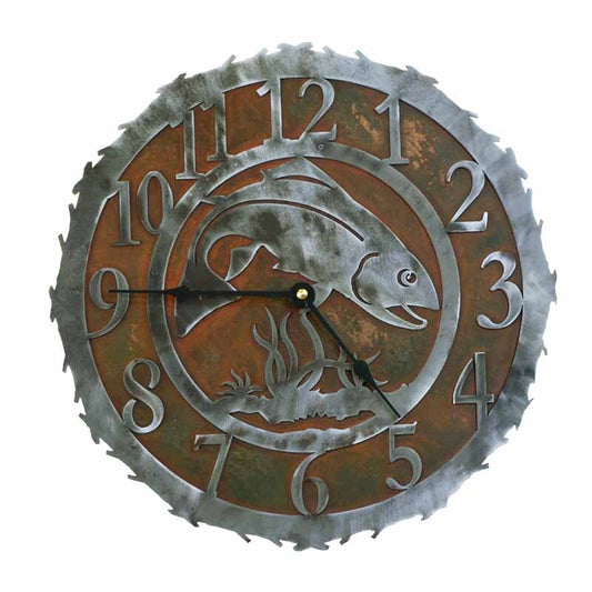 Trout 12" Round Clock