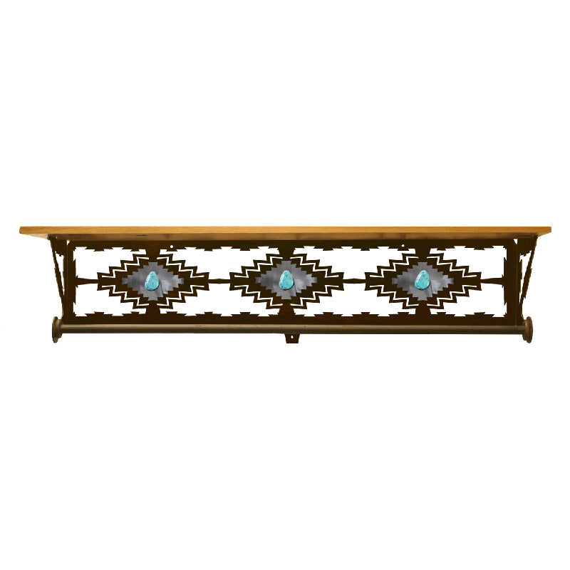 Desert Diamond/Turquoise 34" Towel Bar Bar Shelf