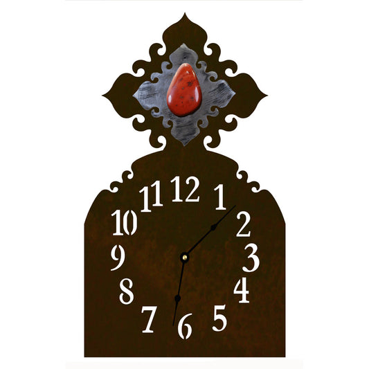Red Jasper Stone Table Clock