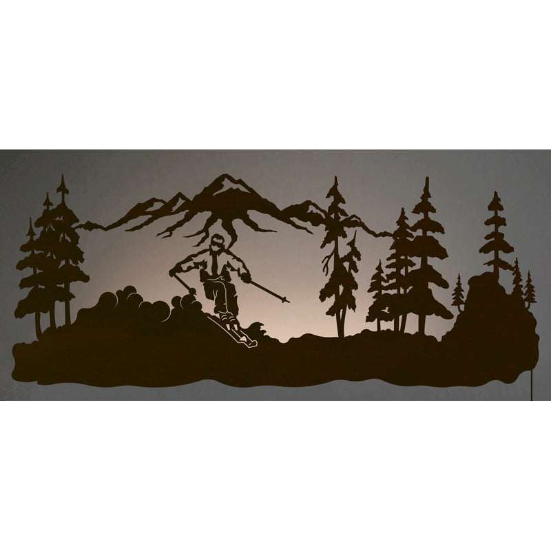Skier 42" Back Lite Wall Art