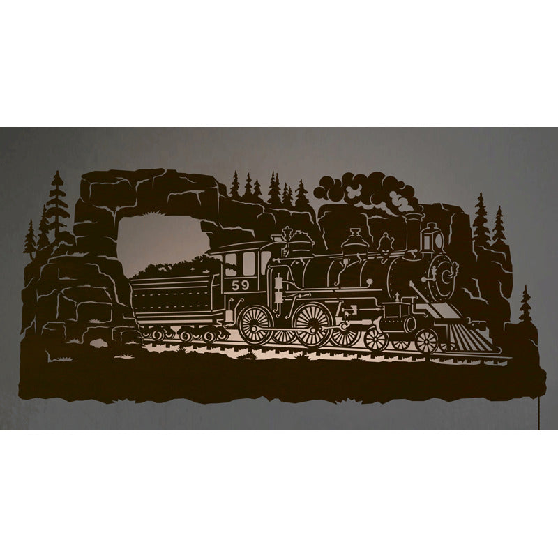 Steam Locomotive 42" Back Lite Wall Art