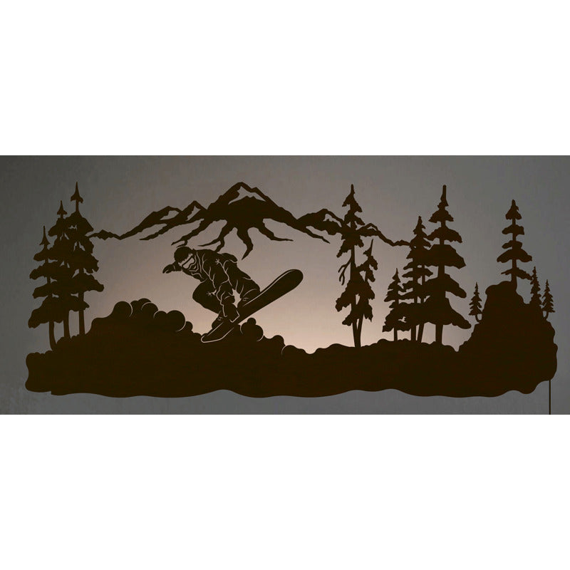 Snow Boarder 42" Back Lite Wall Art