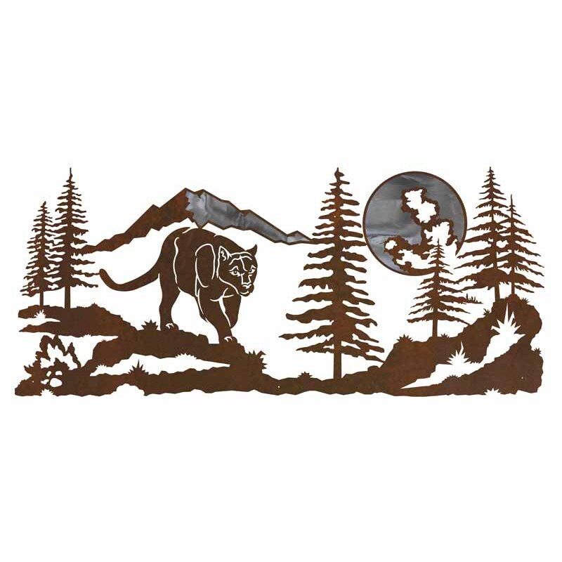 Mnt Lion 57" Burnished Wall Art