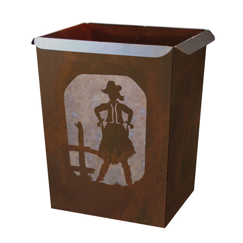 Cowgirl Trash Bin