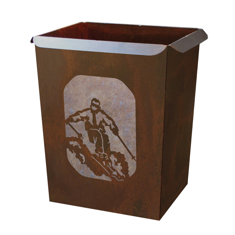 Skier Trash Bin
