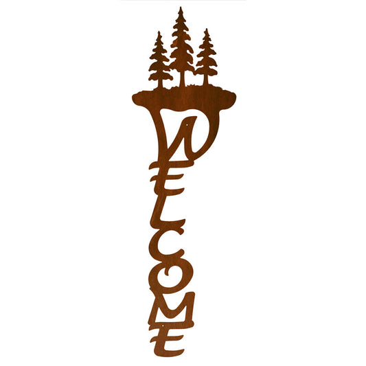 Pine Tree Vertical Welcome Sign