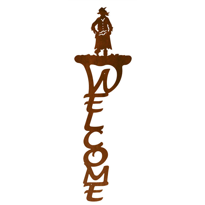 Cowgirl Vertical Welcome Sign
