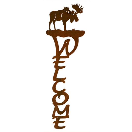 Moose Vertical Welcome Sign
