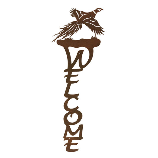 Pheasant Vertical Welcome Sign