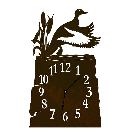 Duck in Cattails Table Clock