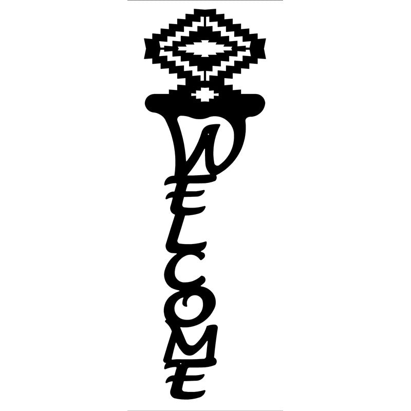 Desert Diamond Design Vertical Welcome Sign